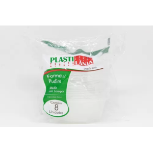 FORMA PARA PUDIM 250 ML – TAMANHO MÉDIO – C/ 8 UNIDADES