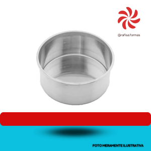 FORMA REDONDA DE ALUMÍNIO COM FUNDO FALSO – 10X8 CM – UNIDADE